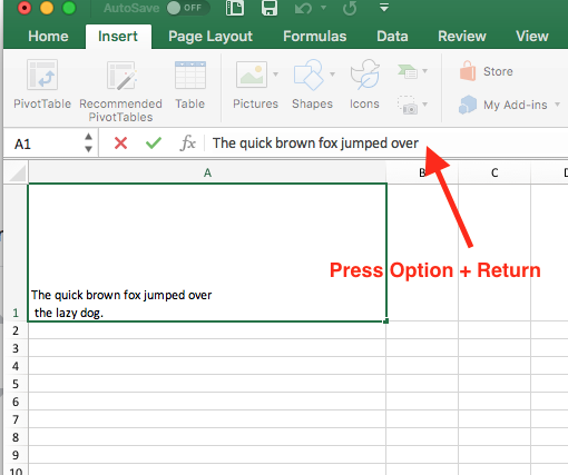Replace Hard Return In Excel For Mac